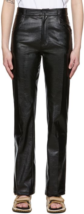 MCQ Black Faux-Leather Trousers