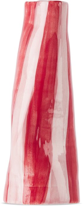 Rhea Kalo Red & Pink Medium Squiggly Stem Vase
