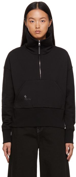 Moncler Black Mock Zip-Up Sweatshirt
