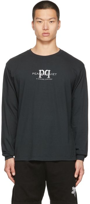 Museum of Peace & Quiet SSENSE Exclusive Black PQ Leisure Long Sleeve T-Shirt