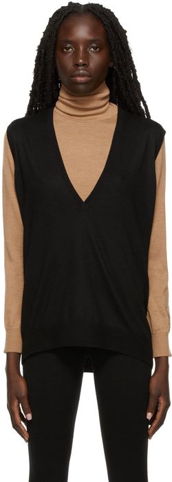 Frenckenberger Black Deep V-Neck Vest