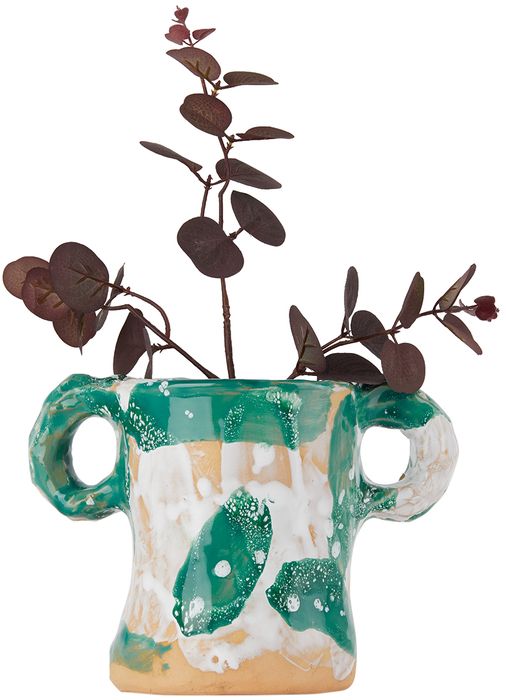 Niko June Green & White Ceramic Studio 01 Vase