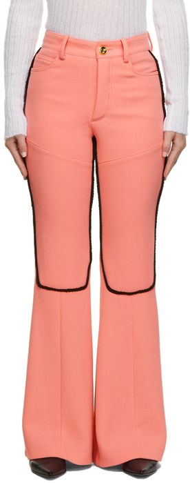 Cormio Pink Bianca Contrast Flare Trousers