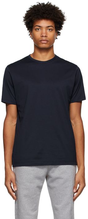 Sunspel Navy Classic Cotton T-Shirt