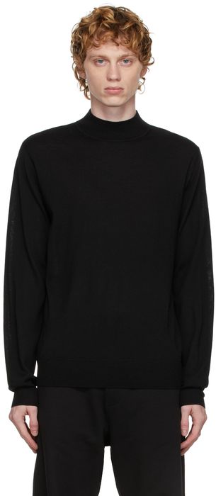 Dries Van Noten Black Mock Neck Sweater