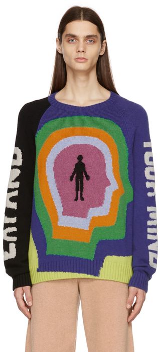 The Elder Statesman Multicolor Expand Your Mind Crewneck Sweater