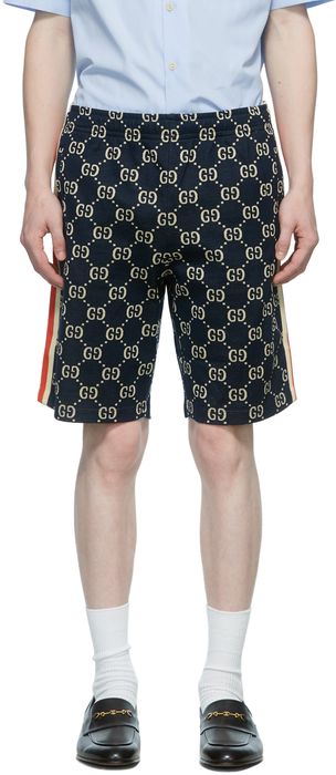 Gucci Navy GG Jacquard Shorts