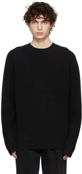 Tom Wood Black Wool Round Neck Knit Sweater