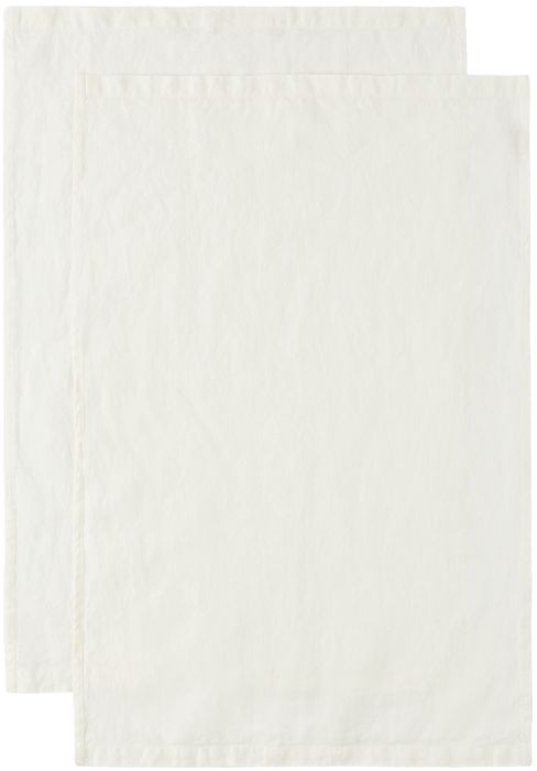 Tekla Two-Pack Off-White Linen Glass Towel
