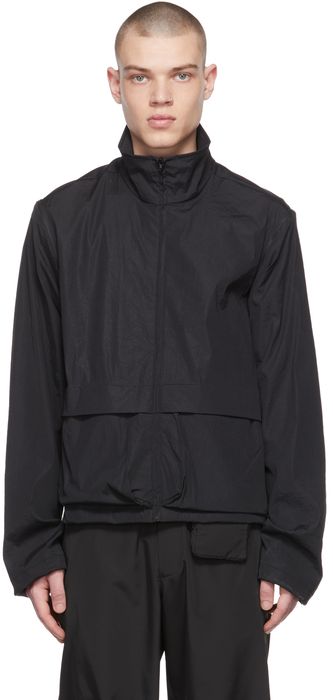 AMOMENTO Black Detachable Sleeve Zip-Up Jacket