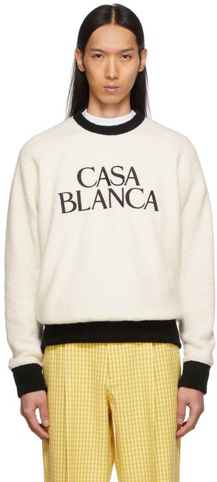 Casablanca Black & Off-White Colorblock Embroidered Sweatshirt