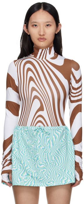 FENSI SSENSE Exclusive White & Brown Oraculo Bodysuit