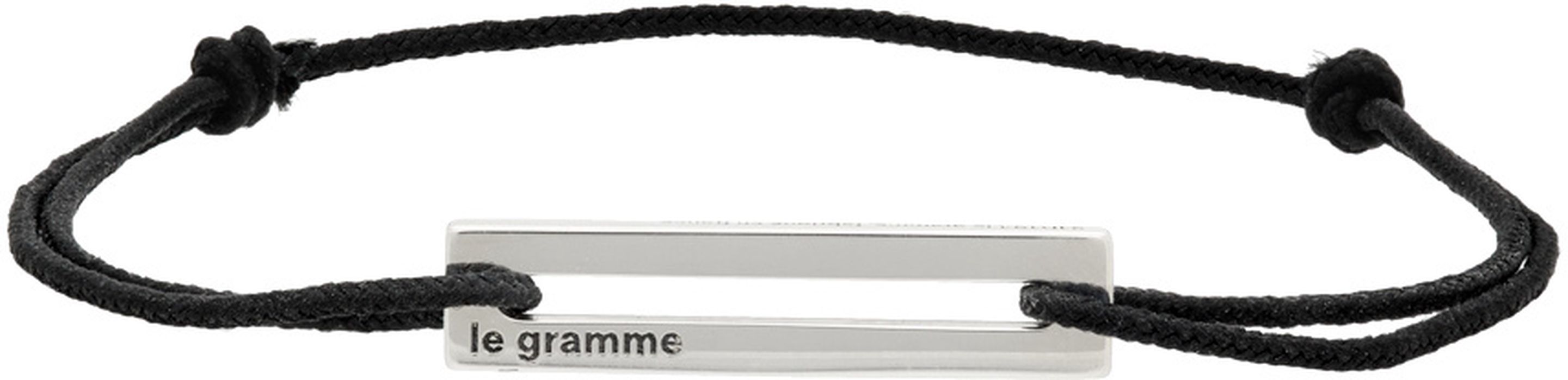 Le Gramme Black & Silver 'Le 1.7 Grammes' Cord Bracelet