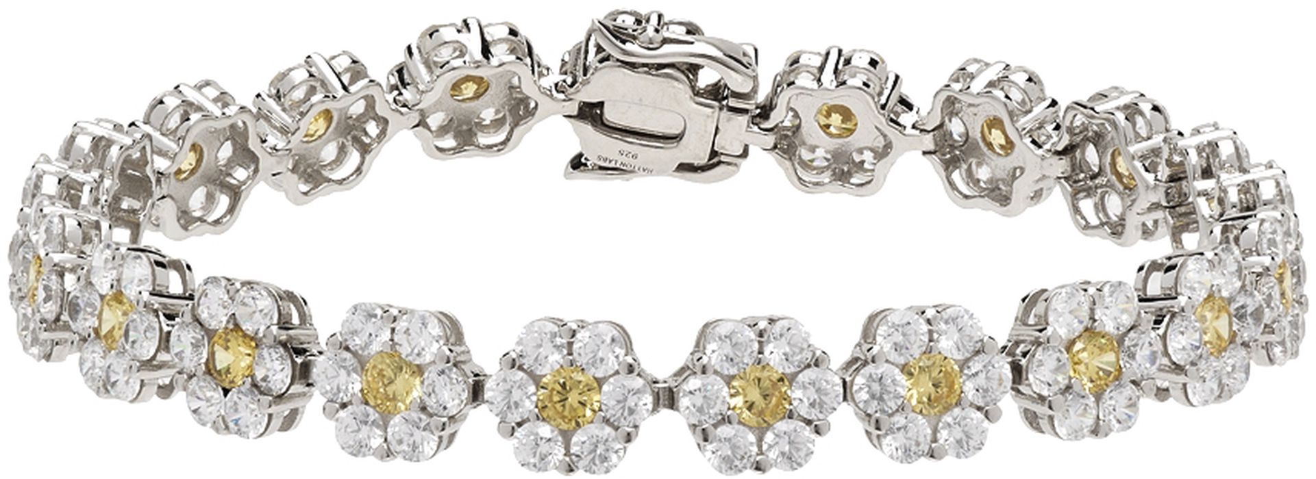 Hatton Labs Silver & Yellow Daisy Tennis Bracelet