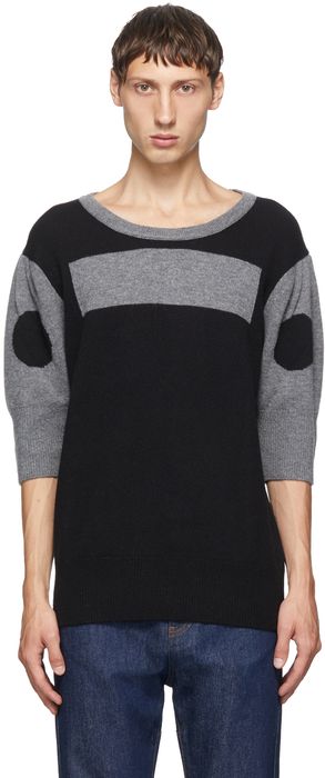 Random Identities Black Wool & Cashmere Morse Code Sweater
