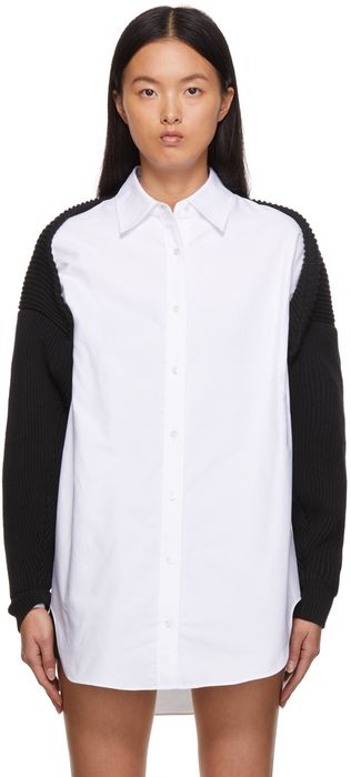 alexanderwang.t White & Black Overlay Oxford Shirt & Knit Shrug Sweater