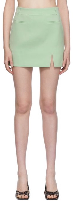 The Attico Green Eddie Mini Skirt
