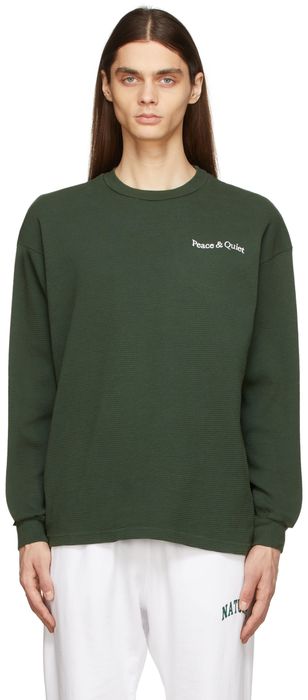 Museum of Peace & Quiet Green Wordmark Thermal T-Shirt