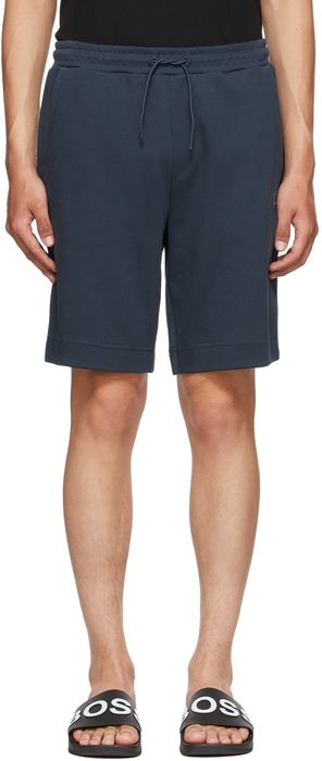 Boss Navy Piqué & Jersey Headlow Shorts