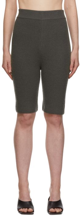 System Grey Rib Knit Shorts
