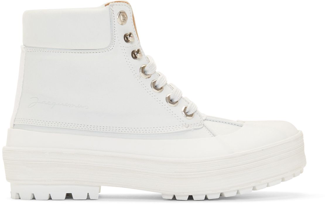 Jacquemus White 'Les Meuniers Hautes' Boots