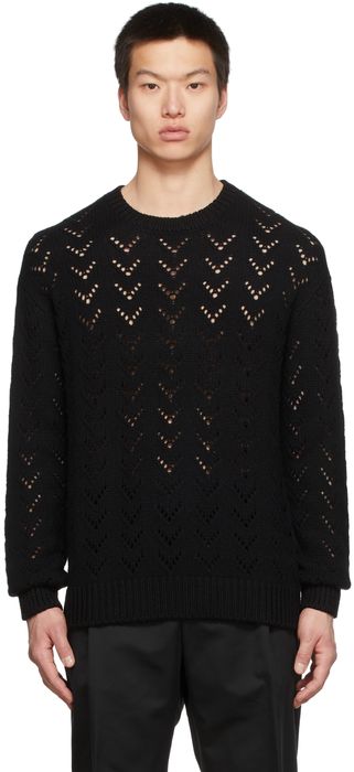 Dunhill Black Pointelle Sweater