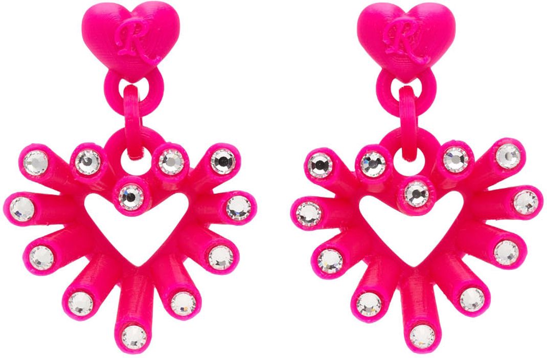 Roussey SSENSE Exclusive Pink 3D-Printed Luv Earrings