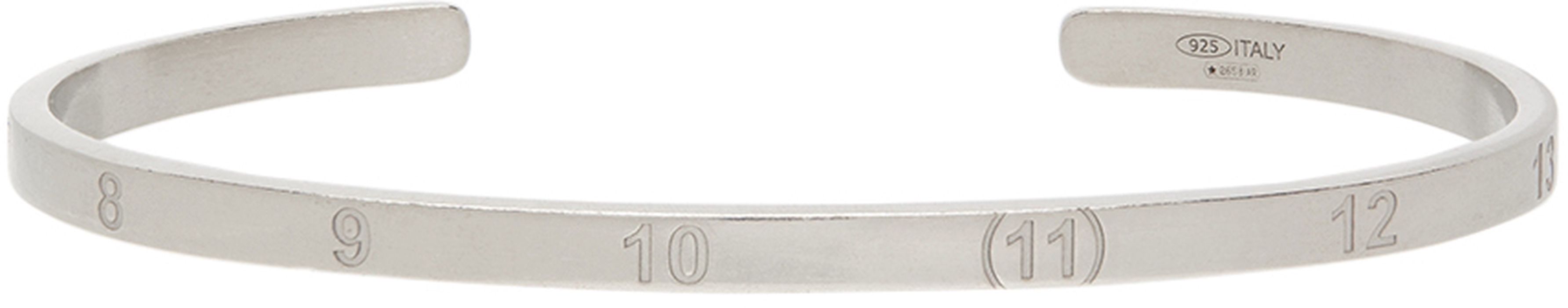 Maison Margiela Silver Number Logo Cuff Bracelet