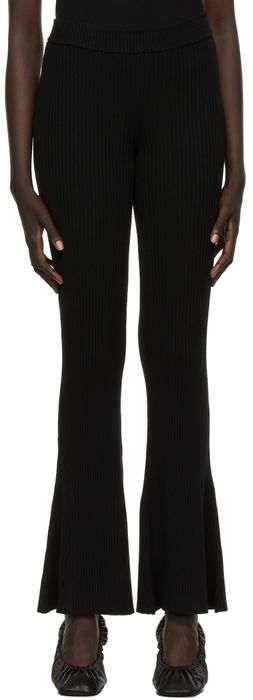 Olenich Black Flared Knit Trousers