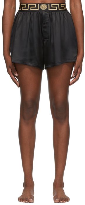 Versace Underwear Black Greca Boxer Shorts