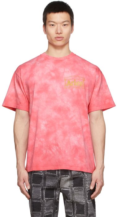 Aries Pink Tie-Dye Temple T-Shirt