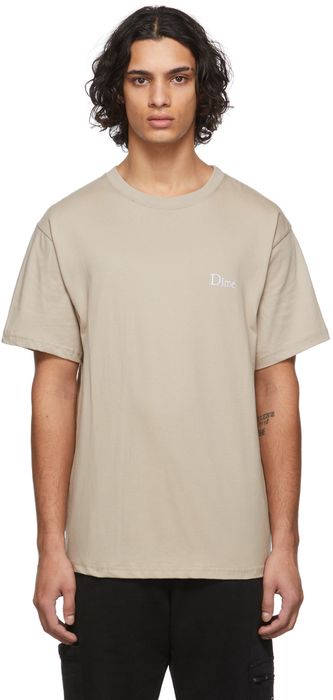 Dime Taupe Classic Small Logo T-Shirt