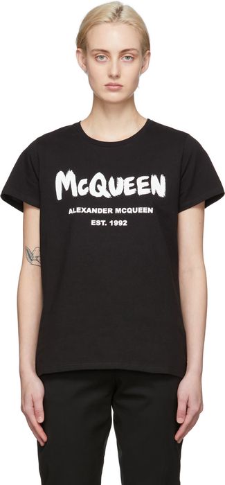 Alexander McQueen Black Graffiti T-Shirt