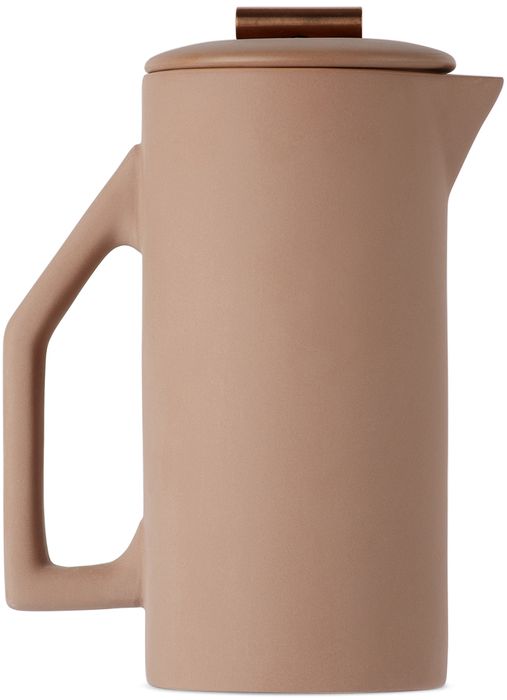 YIELD Beige Ceramic French Press, 850 mL