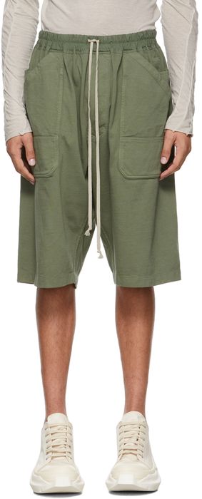 Rick Owens Drkshdw SSENSE Exclusive Green Jersey Drawstring Shorts