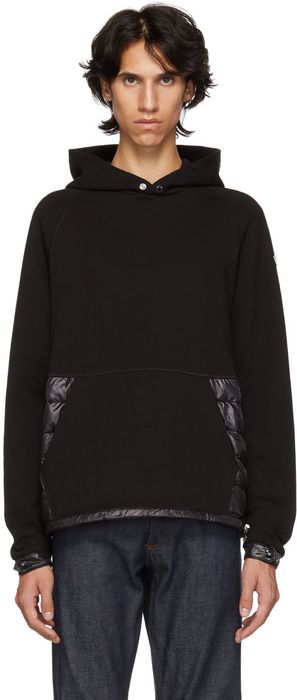 Moncler Black Maglia Down-Filled Hoodie