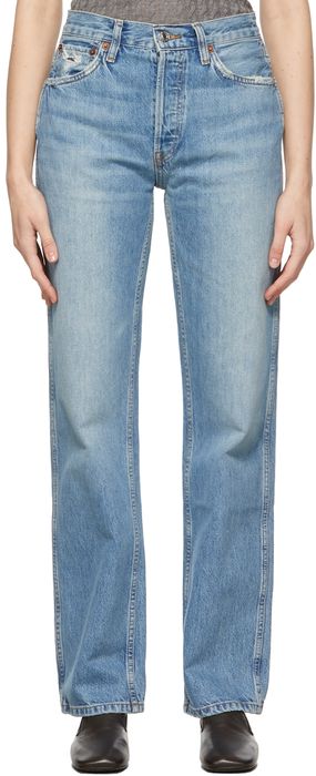 Re/Done Blue High-Rise Loose Jeans