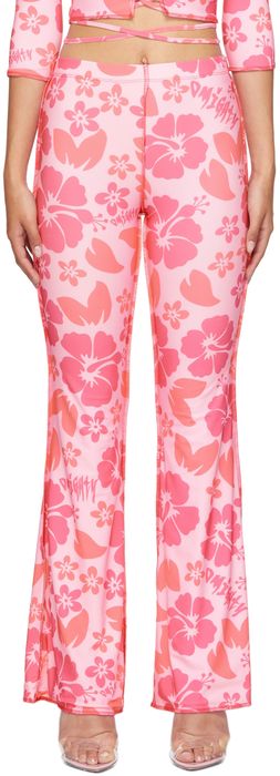 OMIGHTY SSENSE Exclusive Pink Floral Hibiscus Trousers