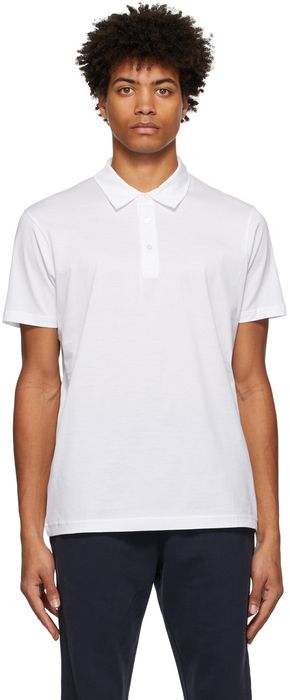 Sunspel White Jersey Classic Polo