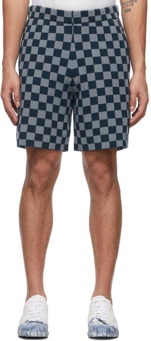 Bode Blue Duotone Checkerboard Shorts
