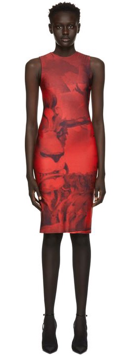 Sia Arnika SSENSE Exclusive Red & Black Sculpting Sleeveless Dress