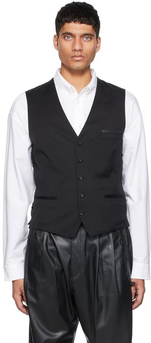 N.Hoolywood Black Suit Waistcoat