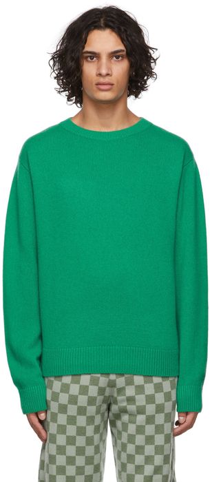 The Elder Statesman Green Simple Crew Sweater