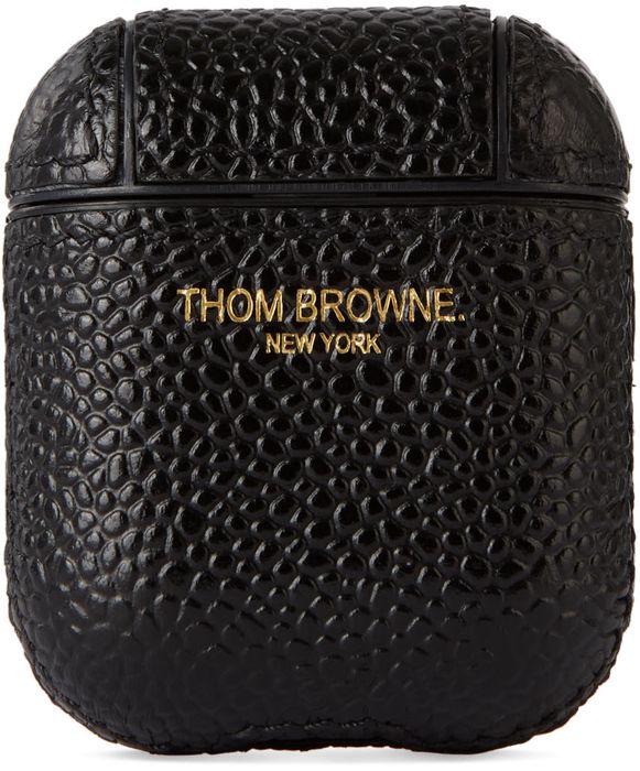Thom Browne Black Pebbled AirPods Case