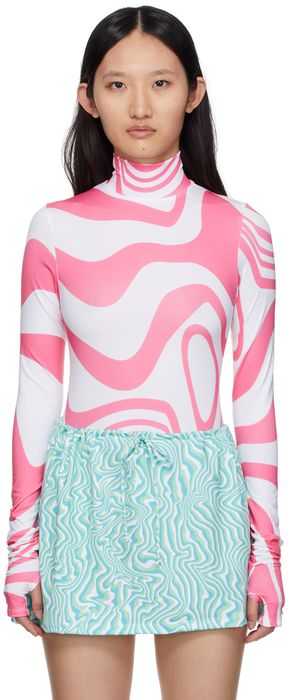 FENSI SSENSE Exclusive White & Pink Oraculo Bodysuit