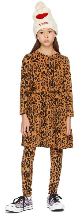 Mini Rodini Kids Brown Leopard Dress