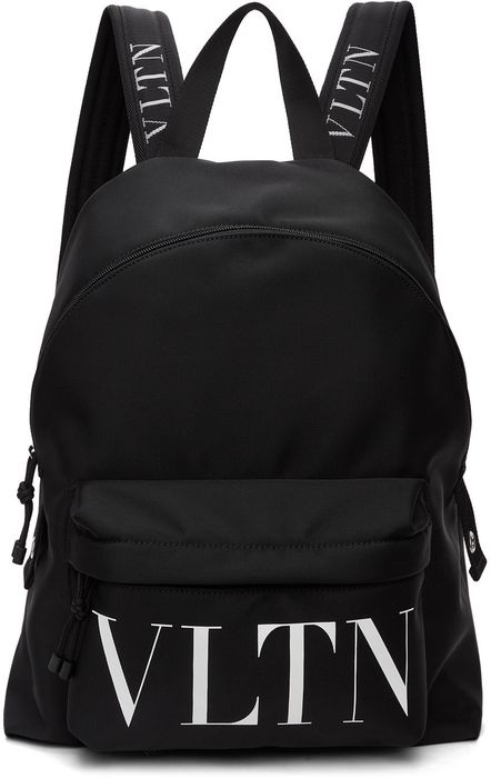 Valentino Garavani Black Nylon VLTN Backpack