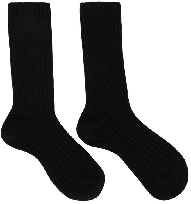 The Row Black Calf Socks