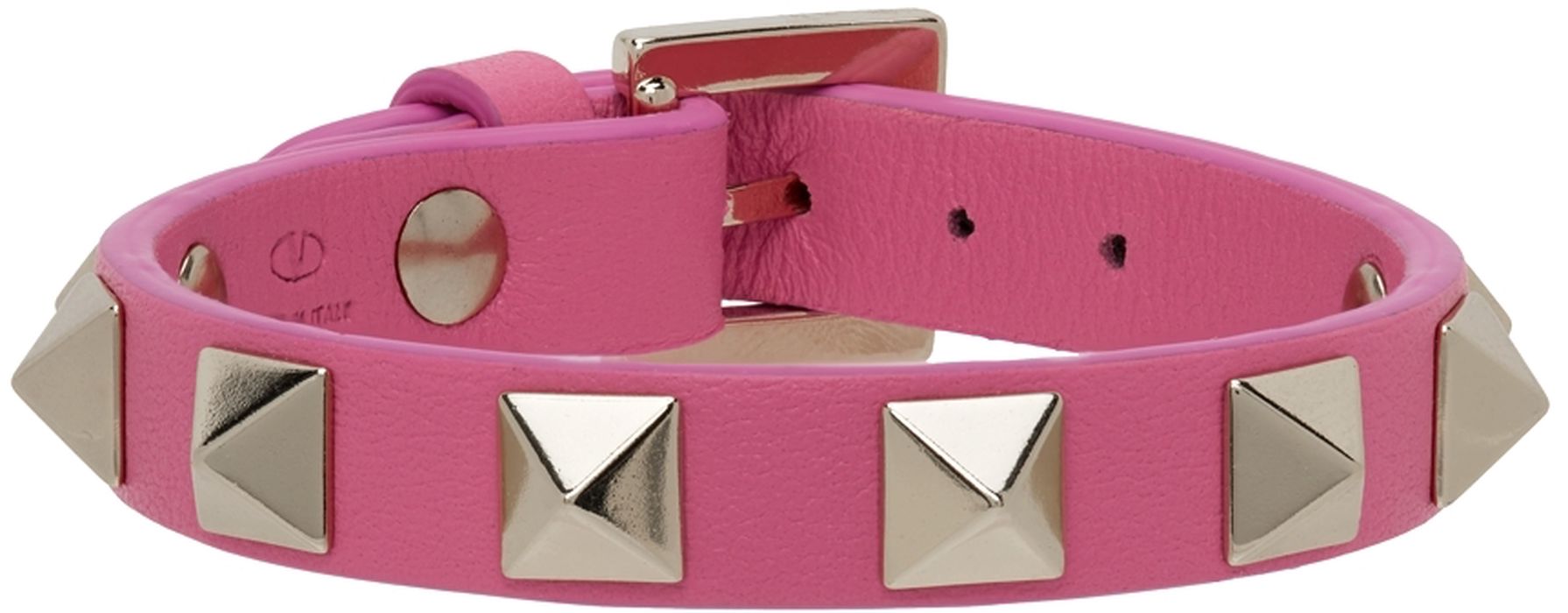 Valentino Garavani Pink Calfskin Rockstud Bracelet