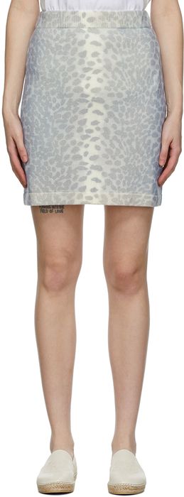 Kenzo Grey Wool Guepard Miniskirt